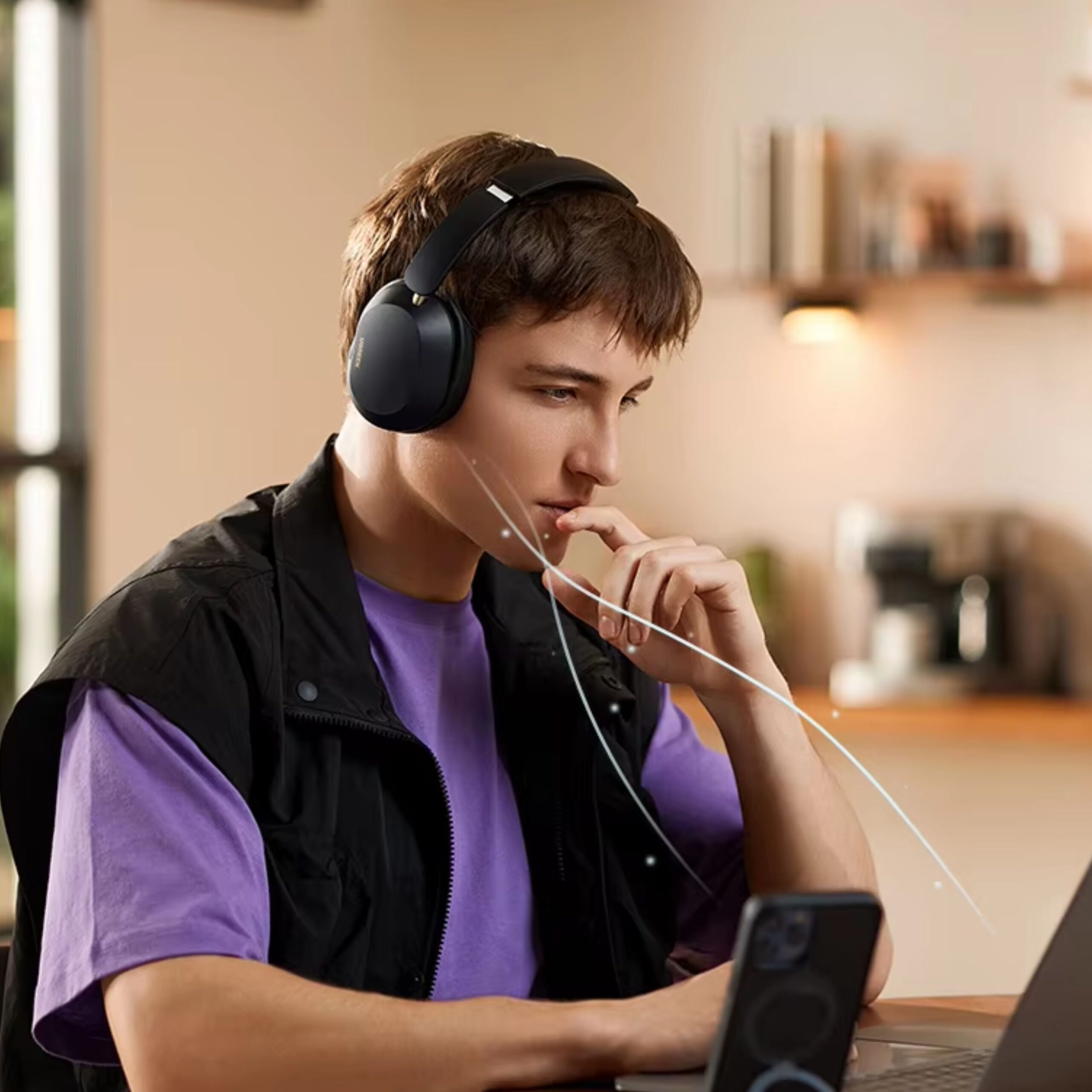 Casque anti bruit pour avion Bluetooth Sans Fil Hybride avec Suppression Active du Bruit et Son Spatial, Expérience Immersive et Haute Performance casque anti bruit pour avion 2 (4)